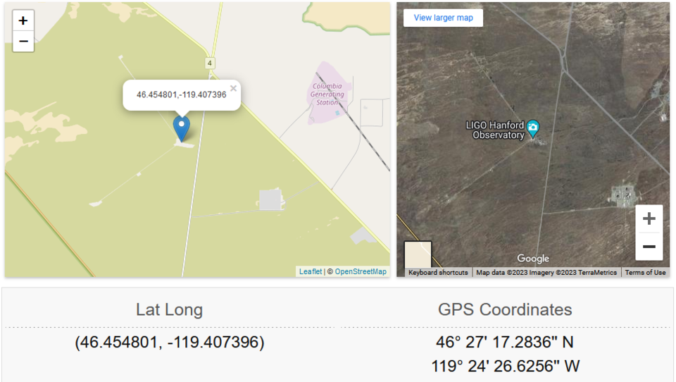 LHO lat/long and GPS coords