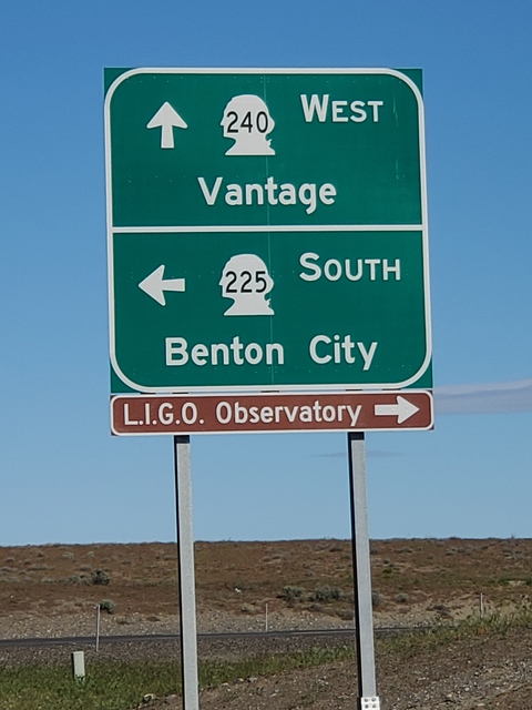 LIGO sign at roundabout