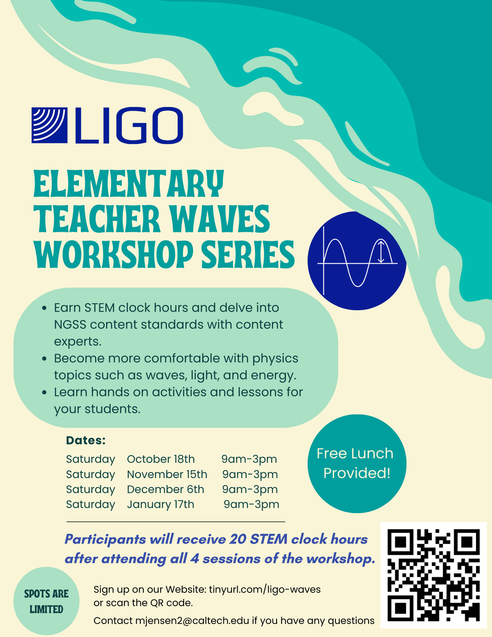 Elementary Teacher Waves Workshop Flyer 2025